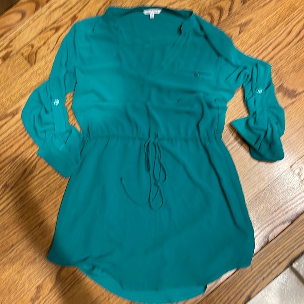 Baked zebra tie waist dress. Green. Size small.